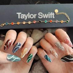 Nails For The Eras Tour, Eras Tour Inspired Nails, Era Tour Nails, Taylor Swift Nails Inspired Eras Tour, Eras Your Nails, Eras Tour Nails Ideas, The Eras Tour Makeup, Taylor Argentina