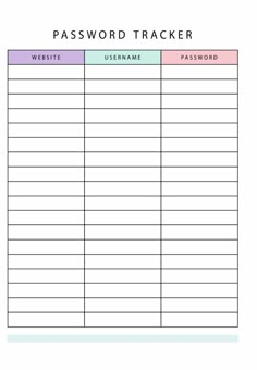 Password tracker | Printable Planner For School By  Carlos Greene Printable Lists Organizing, Aesthetic Notebook Pages Printable, Korean Notebook Ideas, Good Notes List Template, Daily Planner Pages Ideas, Planner Organization Ideas Layout Free Printables, Good Notes Pages, Printable Notes Templates Aesthetic, Journal Pages Template