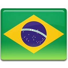 the flag of brazil on a green square button