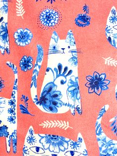 One 30 Inch Piece of Fabric Approximately 42 inches wide, 100 % cotton FLANNEL.   Blue and White Cat images on a bright pink  flannel fabric. Actual pink background is a little more candy pink than the photo shows. Convo me if you have any Questions !! Porcelain Print, Pink Flannel, Cat Images, Cat Fabric, Heating Pad, Electric Heating, Candy Pink, Pink Cat, Happy Cat