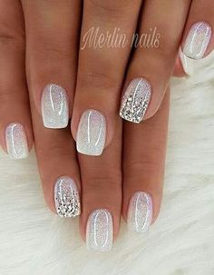 White Valentine Nails, Her Nails, Shiny Nails, Wedding Nails Design, Nails Wedding, Nail Art Wedding, Nails French, Ideas Nails