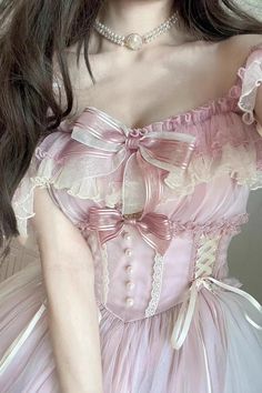 Pink Multi-layer Ruffle Embroidery Bowknot Sweet Princess Lolita Jsk – LolitaInside Birthday Clothes Ideas, Pink Princess Dress Fairytale, Different Core Aesthetics, Pink Outfit Set, Cute Outfits Pink, Princess Clothing, Pretty Pink Dress, Cute Pink Outfits, Girly Clothes