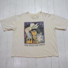 1990s 1992 Human-I-Tees One WIth The Earth T-Shirt Made in USA Size L condition - great tagged XL - fits boxy L approx - please consult measurements  24" pit to pit  26" length Please contact us if you have more questions about this garment. One With The Earth, The Earth, Halloween Shopping, Made In Usa, Gender Neutral, Adult Outfits, T-shirt, Tops & Tees, Top Outfits