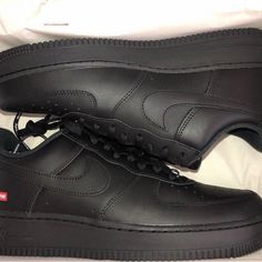 Size 10.5 - Nike Air Force 1 Low Supreme Black. Nike Air Force 1 Low, Air Force 1 Low, Nike Air Force 1, Air Force 1, Men's Nike, Nike Air Force, Air Force, Nike Men, Nike Shoes