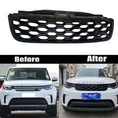 the before and after view of an suv grille