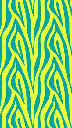 a green and yellow zebra print wallpaper with wavy lines in the center, on a blue background