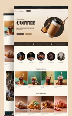 the website design for coffee shop