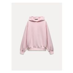 Hooded sweatshirt made of cotton blend yarn. Long sleeves. Baby Pink Hoodie, Hoodie Zara, Zara Clothes, Light Pink Sweatshirt, Light Pink Hoodie, 2024 Wishlist, Hollister Hoodie, Waistcoat Dress, Xmas List