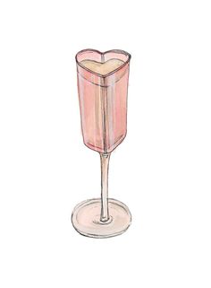 a drawing of a wine glass on a plate