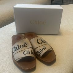 In Great Condition. Has Some Spots As Shown. Worn Gently. Original Box And Dust Bags Included. Size 41 Chloe Shoes, Flat Sandals, Women's Shoes Sandals, Chloe, Original Box, Shoes Sandals, Dust Bag, Women Shoes, Sandals