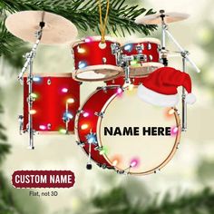 personalized drum kit christmas ornament