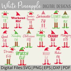 white pineapple christmas svg bundle