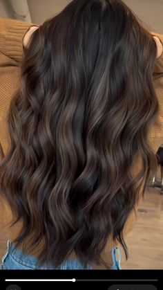 Darker Hair Dye Ideas, Dark Brown Full Highlights, Brunette With Brunette Highlights, Dark Brown Hair With Light Brown Lowlights, Subtle Highlights On Dark Hair, Lightened Brunette Hair, Dark Brunette Hair With Brown Highlights, Dark Brunette Fall Hair, Boliage Hair Dark Brown Natural