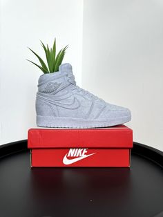 Kick it old school with our eco-friendly 3D printed Nike inspired AJ1 Planter with included artificial plant This versatile piece is more than just a stylish decoration. It's a functional home accessory that can be used in countless ways. Elevate your sneaker obsession to new heights with this stunning, eco-friendly tribute to the iconic Nike AJ1! 3D printed from sustainable, plant-based PLA, this statement piece isn't just for your feet - it's a conversation starter for your side table, dressin Room Accessories Men, Nike Furniture, Nike Aj1, Nike Inspired, Room Gaming, Sneakerhead Room, Lifestyle Accessories, Gaming Room, Planter Pots Indoor