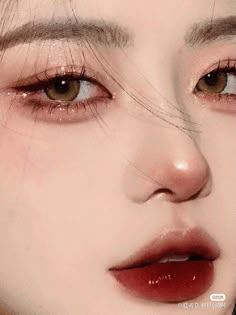 Makeup Reference, Red Eye Makeup, Douyin Makeup