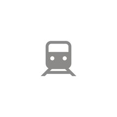 the train is going down the tracks in the station icon flat design, simple style