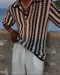 Crochet Shirt Pattern, Streetwear Mode, Mens Outfit Inspiration, Mens Fashion Streetwear, Crochet Shirt, Fashion Casual Outfits, Summer Outfits Men, Streetwear Men