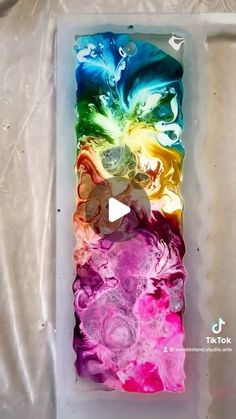 an iphone case painted with different colors