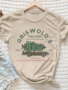 Shipping from the US. Easy 30 day return policy, 100% cotton, Double-needle neck, sleeves and hem; Roomy Unisex Fit. Trending T Shirts, Retro Tops, Tree Farm, Tree Farms, Kids Prints, Short Sleeve T Shirt, Letter Patterns, White Summer, Tshirts Online