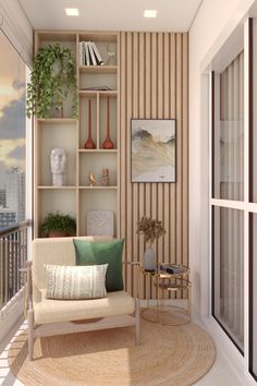 a living room filled with furniture next to a window