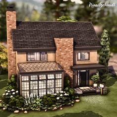 a house is shown in an animated image