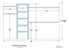 the measurements for a loft bed with ladders and storage space below it, as well as