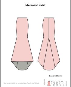 the mermaid skirt sewing pattern is shown