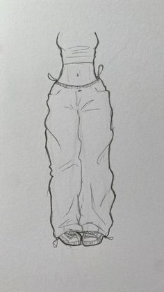 a drawing of a person's pants and shoes