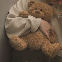 a person holding a teddy bear in their arms