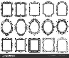 a set of ornate frames and borders