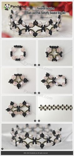 the instructions for how to make a beaded headband with pearls and beads on it