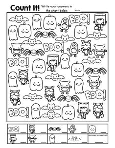 a printable worksheet for halloween counting