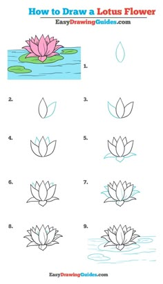 how to draw a lotus flower easy step by step drawing instructions for kids and beginners