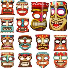 PRICES MAY VARY. 14 Tiki totem masks designs: these Tiki masks for Aloha are made of 250g cardstock, adorable for Hawaiian/Tropical/Tiki/Summer Pool Party, hibicus party Beach party, jungle animal party, Venice Mardi Gras party, the special Tiki totem will make you stand out from the crowd Hawaiian Tropical Party Decorations Set: Addition to Tropical Palm Leaves, Flower Lei Garland,Hibiscus Garland, jumbo coconut tree, the totem masks match well with the Tiki Luau backdrop, aloha photo props, ma Beach Carnival, Hawaii Party Decorations, Jungle Party Favors, Hawaiian Costume, Jungle Animals Party, Paper Masks, Summer Wall Decor, Luau Party Decorations, Aloha Party