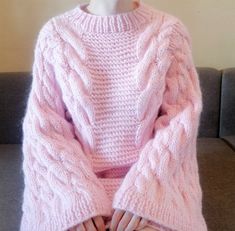 Chunky Sweater Outfit, Pink Knitted Sweater, Knit Sweater Oversized, Pink Oversized Sweater, Chunky Oversized Sweater, Oversized Knit Sweater, Chunky Cable Knit Sweater, Sweater Chunky, Pink Knit Sweater