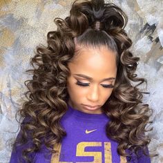 Curled Hair With Half Up Half Down, Half Up Half Down With Crochet Hair, Synthetic Half Up Half Down, Some Up Some Down Hairstyles Weave, Half Up Half Down Hair Do, Wedding Hairstyles Half Up Half Down Black Women, Half Up Half Down Styles For Black Women