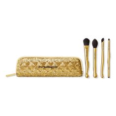 Gold Make Up, Mini Brush, Make Up Brush, Brush Sets, Mini Makeup, Makeup Tools Brushes, Ulta Beauty, Makeup Brush, Brush Set