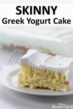 a slice of skinnyy greek yogurt cake on a plate