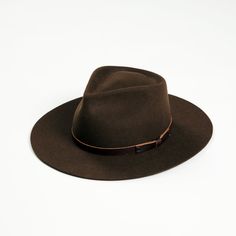 Yellow 108 Dylan Fedora - Brown with Leather Bow – Yellow 108 | Sustainable Headwear + Accessories Flat Brim Hat, Brim Hats, Sustainable Leather, Light Energy, Leather Bow, Leather Bows, Break In, Tear Drop, Handmade Leather