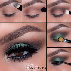 Green Smokey Eye Makeup, Matte Make Up, Green Eye Makeup, Green Smokey Eye, Smokey Eye Makeup Tutorial, Green Makeup, Green Eye