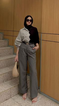 Hijab Office, Ootd Jumpsuit, Ootd Ngampus, Outfit Ngampus, Outfit Wishlist, Muslim Outfits Casual, Casual Hijab, Casual Hijab Outfit, Muslim Outfits