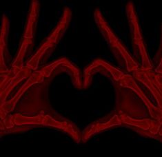 two hands in the shape of a heart with their fingers extended out to form an x - ray