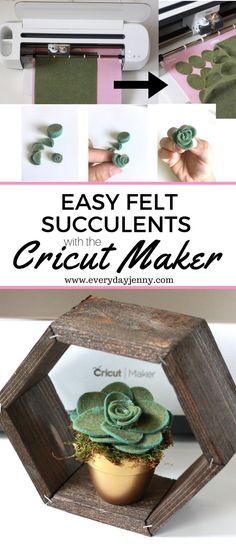 the instructions for making an easy felt succulent's crochet and maker