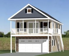 this is an artist's rendering of a two story house