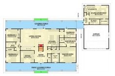 two floor plans for the first and second floors of a house with multiple rooms, including one