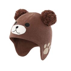 PRICES MAY VARY. Material: cotton for main fabric, hat lining with polyester; soft, cozy to wear More size to choose: fit kid’s age 0-6M, 6M-2T, 2T-6T Keep warm: knitted, hat with earflap, wind-resistant, warm-keep Cute style: adorable bear model and footprint design, hat top with pom Season and occasions: for kid’s fall winter outdoor travel, ski, snow, go to school etc. LLmoway Baby Infant Toddler Fleece Lined Knit Hat Kids Winter Earflap Pom BeanieProduct index: moderate thickness, micro elas 4 Month Old Baby, Toddler Beanie, Kids Winter Hats, Knitted Hats Kids, Baby Boy Hats, Baby Boy Accessories, Toddler Winter, Kids Beanies, Bear Hat