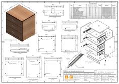 Plano de mesa de cabeceira. Projetos de móveis para fabricar com madeira composta, mdf ou mdp. Fazemos planos e protótipos virtuais de móveis (modelos 3D) para escritórios, residências, oficinas, instituições, etc. Visite nosso site e conheça nosso trabalho Furniture Shop Drawing, Furniture Drawing Detail, Drawer Detail Drawing, Bedside Table Plans, Unusual Bedside Tables, Drawer Detail, Furniture Drawing, Wood Drawing