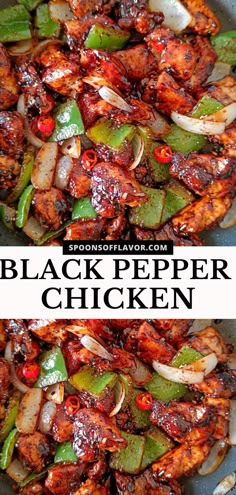 Image showing black pepper chicken in a pan. Easy Black Pepper Chicken, Black Pepper Chicken Recipe, Pepper Chicken Recipe, Black Pepper Sauce, Black Pepper Chicken, Recipes With Chicken And Peppers, Pepper Chicken, Health Dinner, Chicken Bites