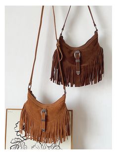 Elena Handbags Soft Suede Shoulder Bag with Tassel Rectangular Bags With Tassels For Fall, Rectangular Fall Bag With Tassels, Fall Rectangular Bag With Tassels, Trendy Fringe Bags For Fall, Trendy Fall Bags With Fringe, Trendy Hobo Bag Tote With Tassels, Trendy Brown Hobo Bag With Fringe, Trendy Hobo Bag With Fringe For Daily Use, Trendy Fringed Hobo Bag For Travel