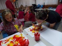 Pentecost fire paintings - blow art using straws, red/yellow paints (thanks to Lismore Messy Church) Fire Decorations, Fire Paintings, Lag Baomer, Blow Art, Fire Pictures, Worship Design